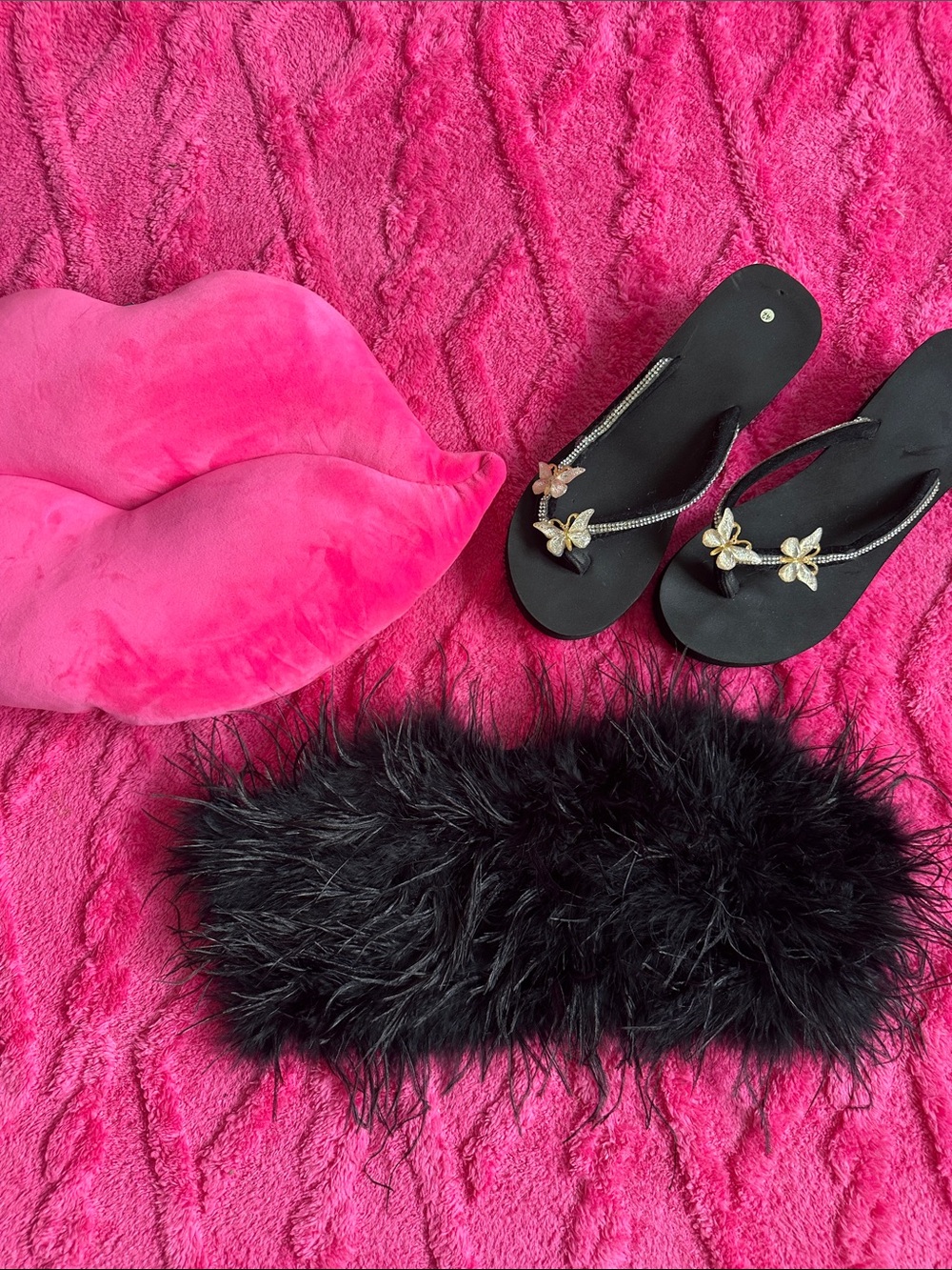 Nasty Gal Black Faux Feathered tube top